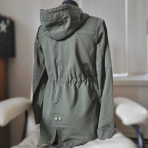 Ambiance army green hooded utility jacket - Picture 3 of 16